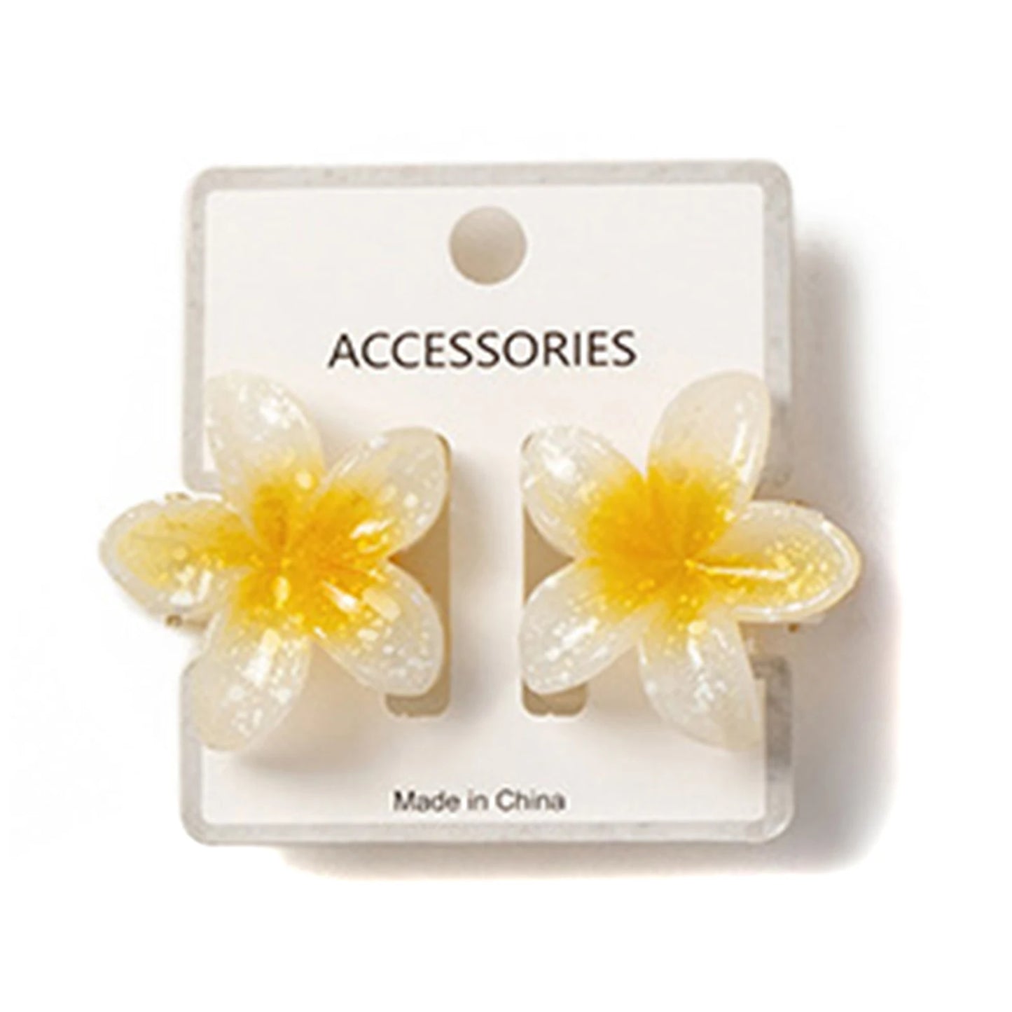 Gradient Frangipani Hair Clip 1PC Plumeria Hairpin Ins Style Ponytail Holder Barrette Sweet Shark Claws Party Hair Accessories