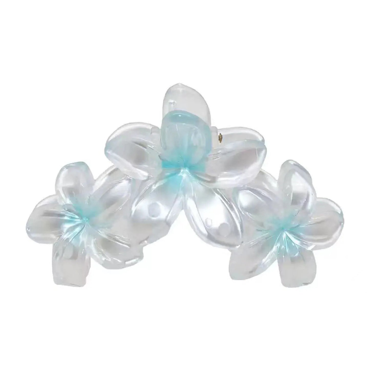 Gradient Frangipani Hair Clip 1PC Plumeria Hairpin Ins Style Ponytail Holder Barrette Sweet Shark Claws Party Hair Accessories