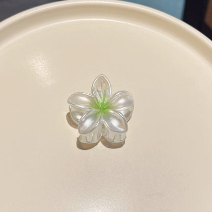 Pince à cheveux clip fleur de Plumeria Rubra aux couleurs sucrées