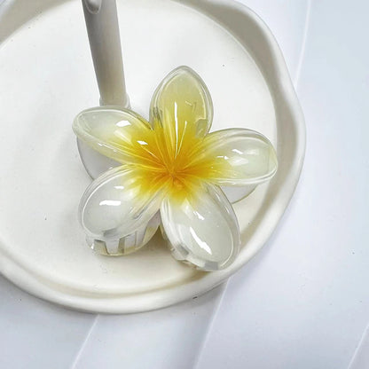 Gradient Frangipani Hair Clip 1PC Plumeria Hairpin Ins Style Ponytail Holder Barrette Sweet Shark Claws Party Hair Accessories