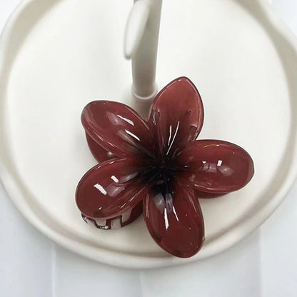 Gradient Frangipani Hair Clip 1PC Plumeria Hairpin Ins Style Ponytail Holder Barrette Sweet Shark Claws Party Hair Accessories
