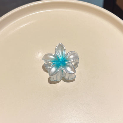 Pince à cheveux clip fleur de Plumeria Rubra aux couleurs sucrées