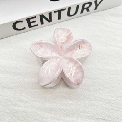 Pince à cheveux arrière Plumeria Rubra colorée “Dopamine Girl” — Effet floraison