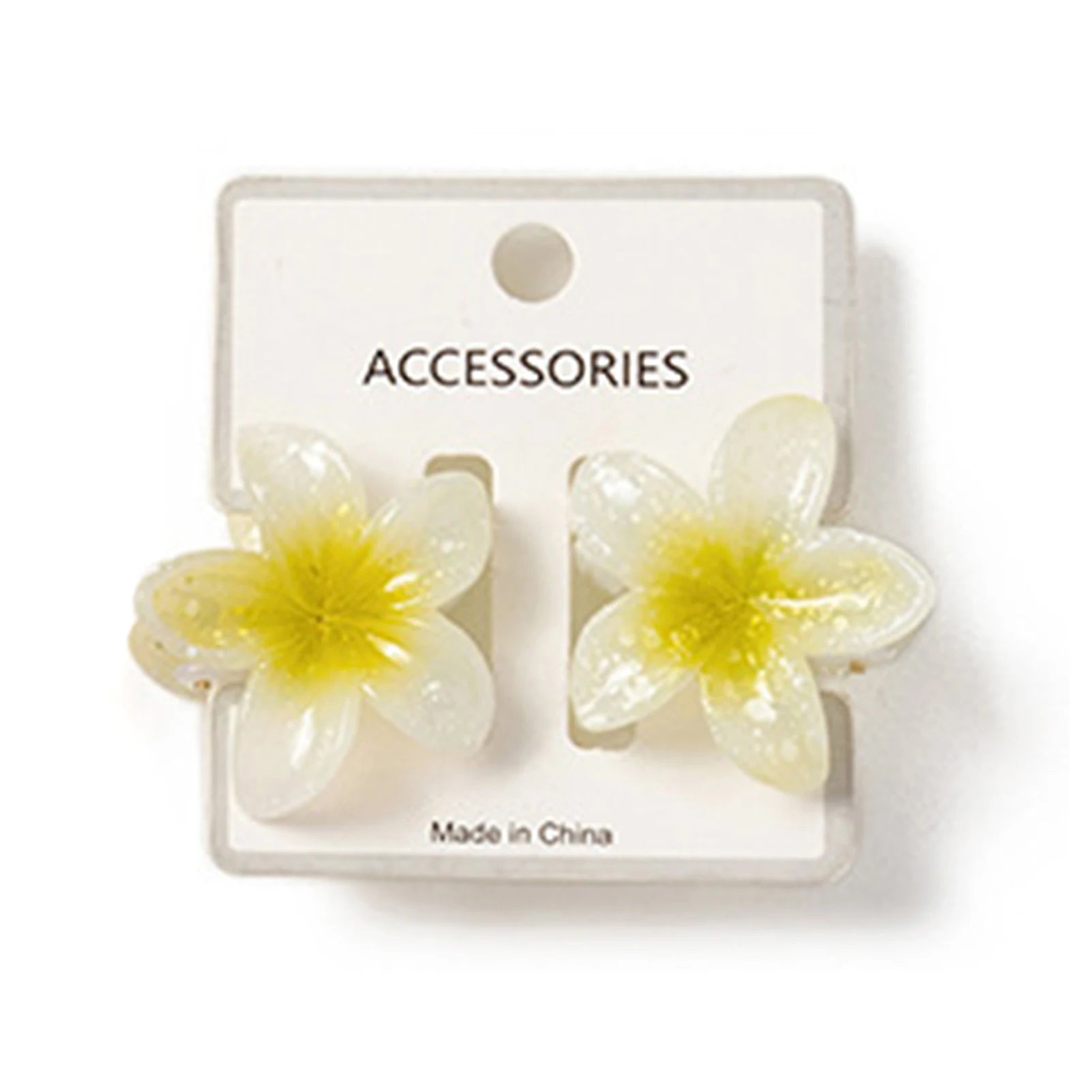 Gradient Frangipani Hair Clip 1PC Plumeria Hairpin Ins Style Ponytail Holder Barrette Sweet Shark Claws Party Hair Accessories