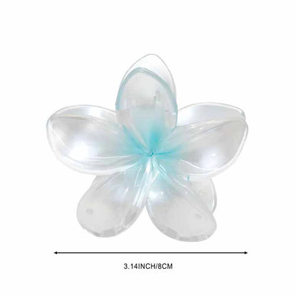 Gradient Frangipani Hair Clip 1PC Plumeria Hairpin Ins Style Ponytail Holder Barrette Sweet Shark Claws Party Hair Accessories