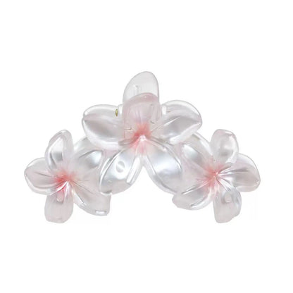 Gradient Frangipani Hair Clip 1PC Plumeria Hairpin Ins Style Ponytail Holder Barrette Sweet Shark Claws Party Hair Accessories
