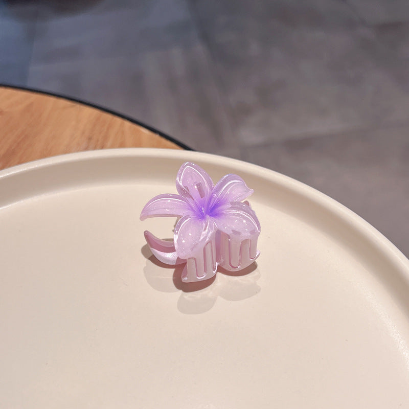 Pince à cheveux clip fleur de Plumeria Rubra aux couleurs sucrées