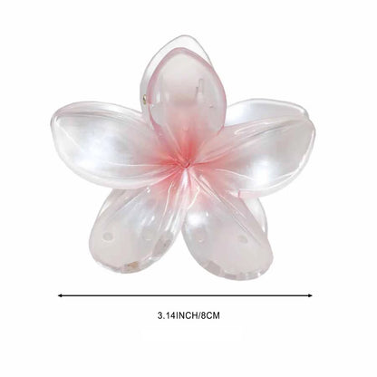 Gradient Frangipani Hair Clip 1PC Plumeria Hairpin Ins Style Ponytail Holder Barrette Sweet Shark Claws Party Hair Accessories