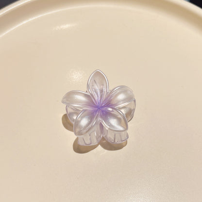Pince à cheveux clip fleur de Plumeria Rubra aux couleurs sucrées