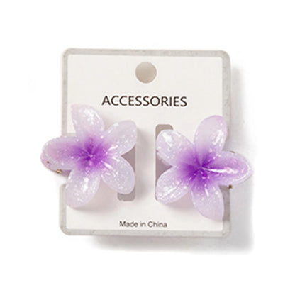 Gradient Frangipani Hair Clip 1PC Plumeria Hairpin Ins Style Ponytail Holder Barrette Sweet Shark Claws Party Hair Accessories